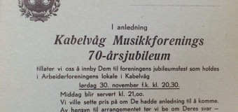 Invitasjon til 70-års jubileum (1957)
